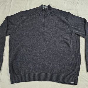 Eddie Bauer Men's Dark Gray Cotton Quarter Zip Sweater XXL